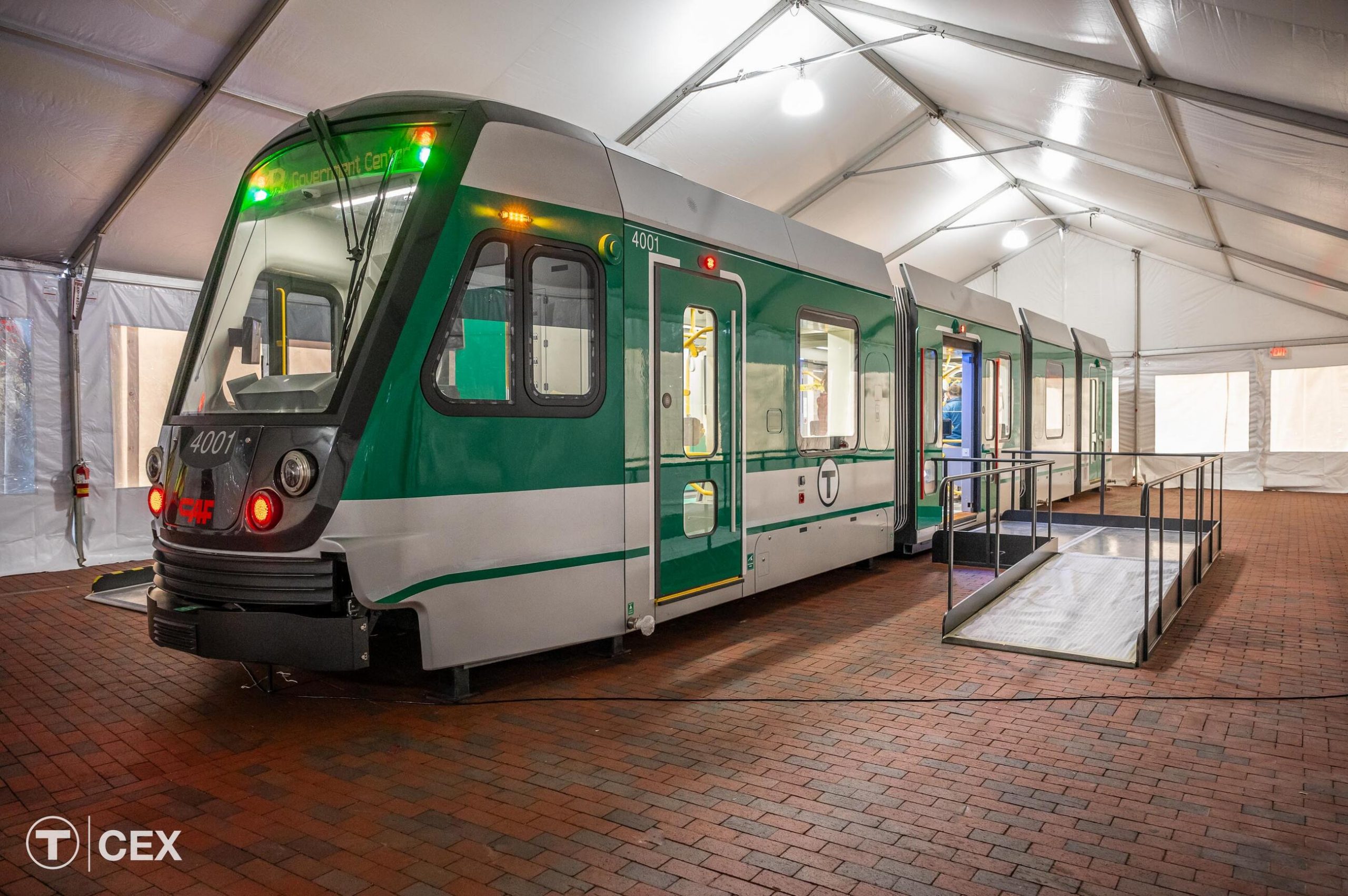 MBTA Showcases Future Green Line Type 10 Vehicle Mockup at Boston City Hall Plaza